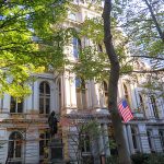 Boston Latin School site. You can see the Ben Franklin statue to the lower left. Boston Freedom Trail. – photo by Joe Alexander