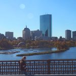 View of downtown Boston from the train crossing above the Charles River. – photo by Joe Alexander