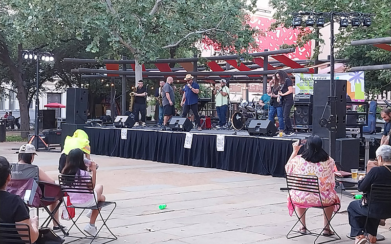 Bombasta on Saturday night, May 18, 2024, at Main Plaza in downtown San Antonio. - photo by Joe Alexander