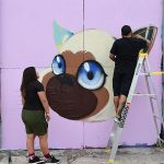 New mural being created during Paint Jam at Essex Modern City in San Antonio on May 11, 2024. – photo by Joe Alexander