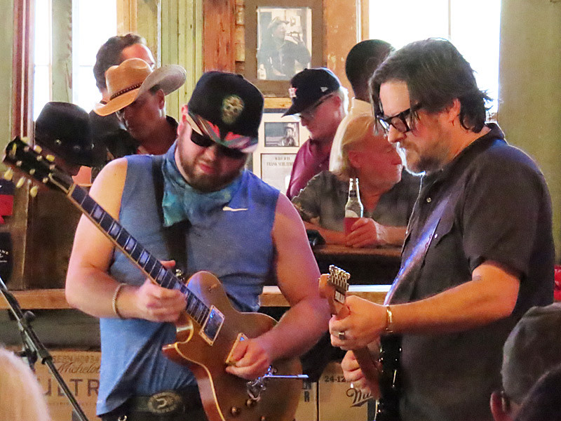 Will Owen Gage (left) and Matt Kirk of Matt Kirk and the Gueyfarers at Gruene Hall on Sunday, April 28, 2024. – photo by Joe Alexander
