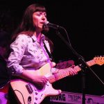 Catherine Denise with Jimmy Spacek and his band at Sam's Burger Joint on Jan. 31, 2015. - photo by Joe Alexander