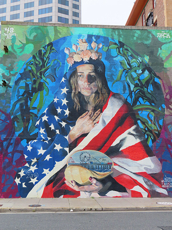 Dissent is Patriotic mural near the boardwalk in Atlantic City in late September 2024. - photo by Joe Alexander