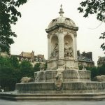 Fountain at St. Sulpice in Paris, France in spring 2000. - photo by Joe Alexander