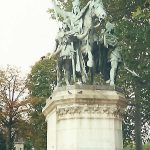 Charlemagne and His Guards statue outside Pieta sculpture in Notre Dame Cathedral in Paris in 2000. - photo by Joe Alexander