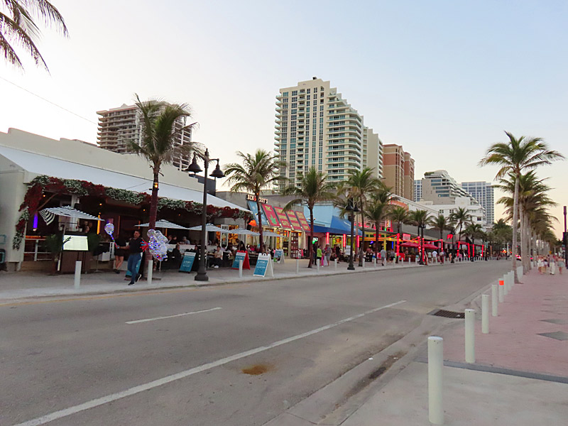 Restaurants and bars overlook the beach on Highway A1A in Fort Lauderdale Beach. - photo by Joe Alexander