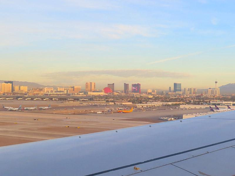 View of the Las Vegas Strip moments before the wheels touch down. - photo by Joe Alexander
