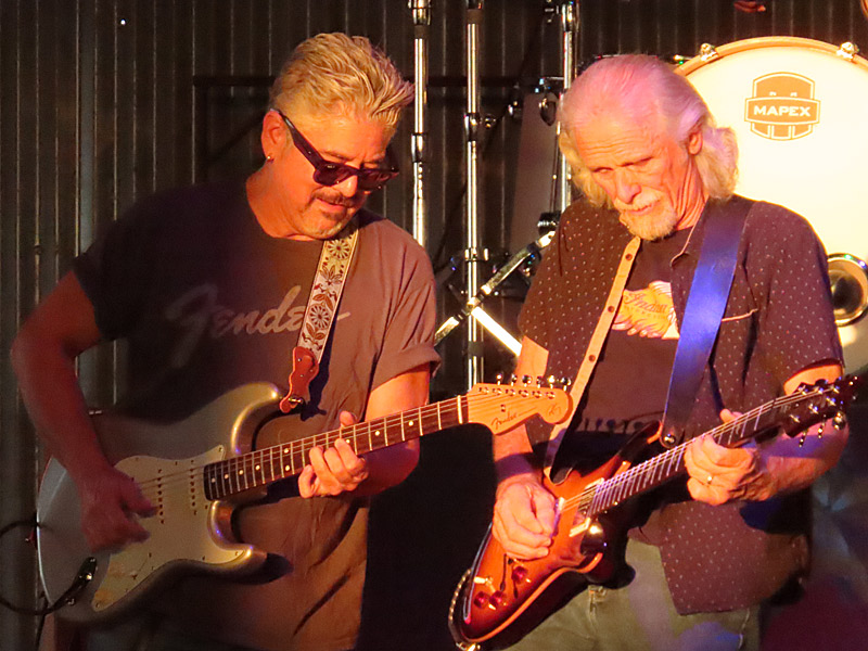 Jimmy Spacek, Ruben V on Saturday night at Texas Pride Barbecue in Adkins, Texas. - photo by Joe Alexander