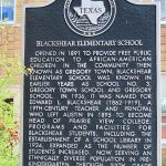 Historic Blackshear Elementary School on 11th Street on the east side of Austin, Texas.