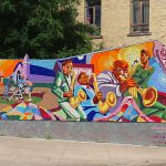 Public art on the east side of Austin, Texas.