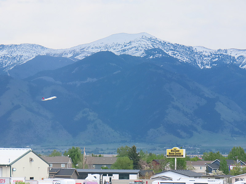A plane takes off from Bozeman Yellowstone International Airport in Montana. - photo by Joe Alexander