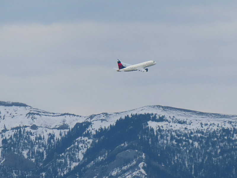 A plane takes off from Bozeman Yellowstone International Airport in Montana. - photo by Joe Alexander