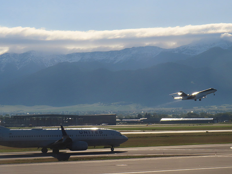 The mountains of the Bridger Range, part of the Gallatin National Forest, as seen from Bozeman Yellowstone International Airport. - photo by Joe Alexander
