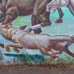 Outdoor mural in downtown Coeur D'Alene, Idaho.