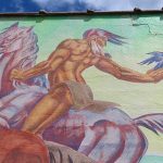 Outdoor mural in downtown Coeur D'Alene, Idaho.