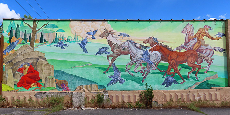 Outdoor mural in downtown Coeur D'Alene, Idaho.