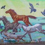 Outdoor mural in downtown Coeur D'Alene, Idaho.