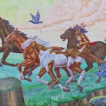 Outdoor mural in downtown Coeur D'Alene, Idaho.