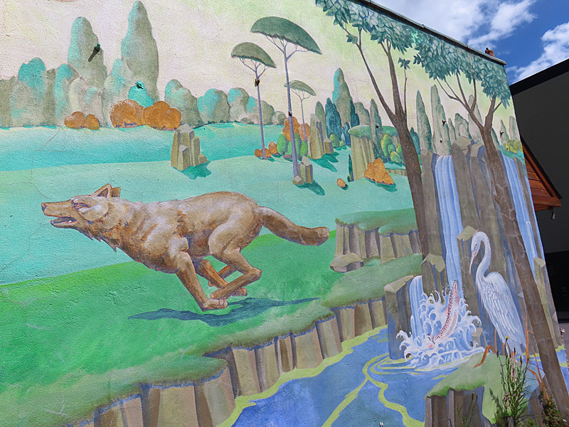 Outdoor mural in downtown Coeur D'Alene, Idaho.