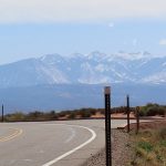 The La Sal Mountains in southeastern Utah. View is looking east from Utah Highway 191 driving south toward Moab. - photo by Joe Alexander