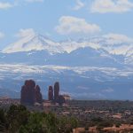 The La Sal Mountains in southeast Utah. View is looking east from Arches National Park in late April. - photo by Joe Alexander