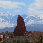 The La Sal Mountains in southeast Utah. View is looking east from Arches National Park in late April. - photo by Joe Alexander