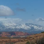 The La Sal Mountains in southeast Utah. View is looking east from Arches National Park in late April. - photo by Joe Alexander
