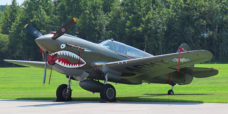 A Curtis P-40 Flying Tiger outside the hangar at the Military Aviation Museum in Virginia Beach. - photo by Joe Alexander