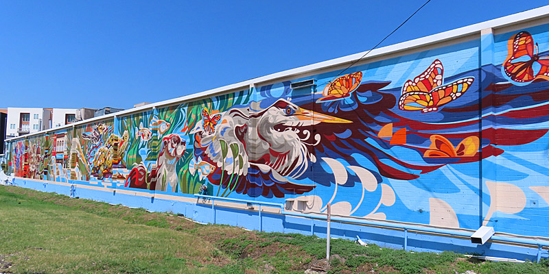 Mural in downtown San Marcos, Texas.