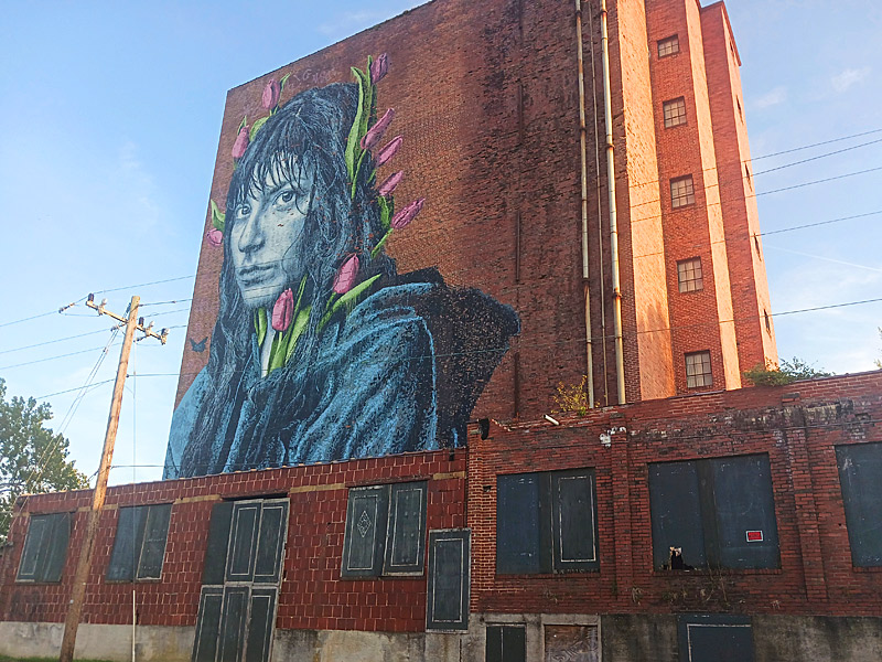 Outdoor mural near Main Street in Waynesboro, Virginia. - photo by Joe Alexander