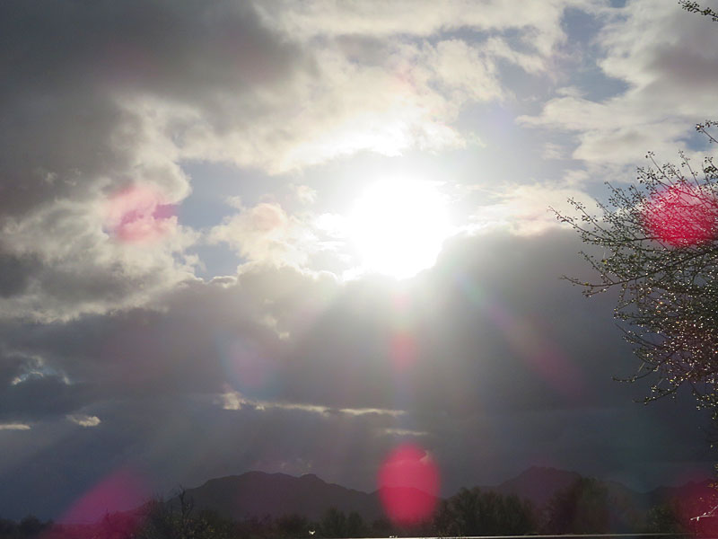 Early morning rain storm in the Arizona desert between Phoenix and Tucson. - photo by Joe Alexander