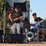 The Chris Cuevas Project played as the setting sun lit up Commons Park at the Rim on San Antonio’s north side on Wednesday, Aug. 2, 2023. – photo by Joe Alexander