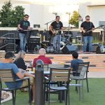 The Chris Cuevas Project played as the setting sun lit up Commons Park at the Rim on San Antonio’s north side on Wednesday, Aug. 2, 2023. – photo by Joe Alexander