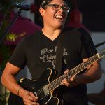 The Chris Cuevas Project played as the setting sun lit up Commons Park at the Rim on San Antonio’s north side on Wednesday, Aug. 2, 2023. – photo by Joe Alexander