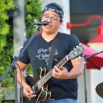The Chris Cuevas Project played as the setting sun lit up Commons Park at the Rim on San Antonio’s north side on Wednesday, Aug. 2, 2023. – photo by Joe Alexander