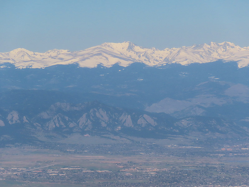The Rocky Mountains are on the horizon west of the city as you fly into the Denver airport. - photo by Joe Alexander
