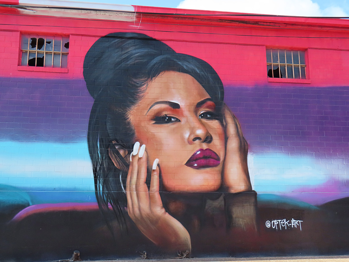 Selena mural by Optek_Art in San Antonio.