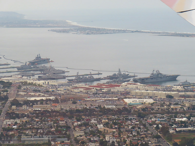 Landing at San Diego International Airport. - photo by Joe Alexander