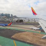Landing at San Diego International Airport. - photo by Joe Alexander