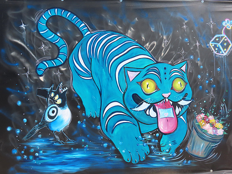 Mural at Artisan Distillery and Craft Bar in San Antonio.