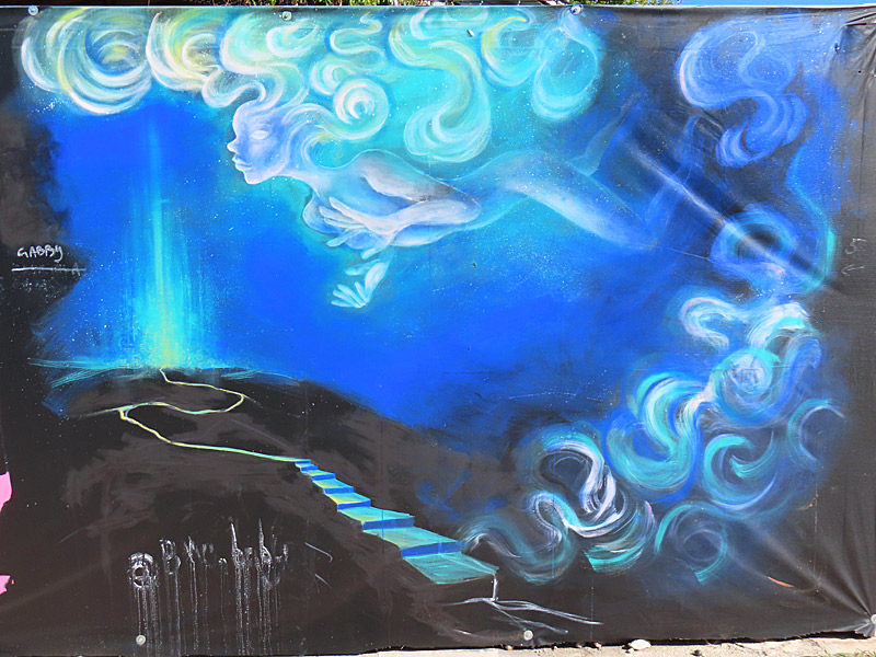 Mural at Artisan Distillery and Craft Bar in San Antonio.