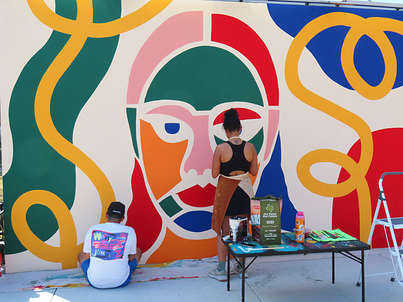 New mural at Healy-Murphy Park in San Antonio by Alannah Tiller.