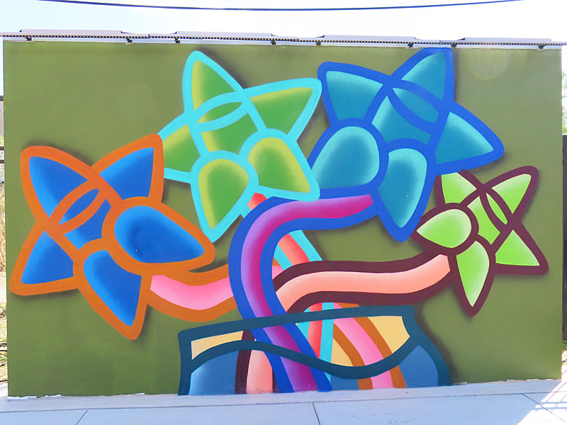 New mural at Healy-Murphy Park in San Antonio by Albert Gonzalez.