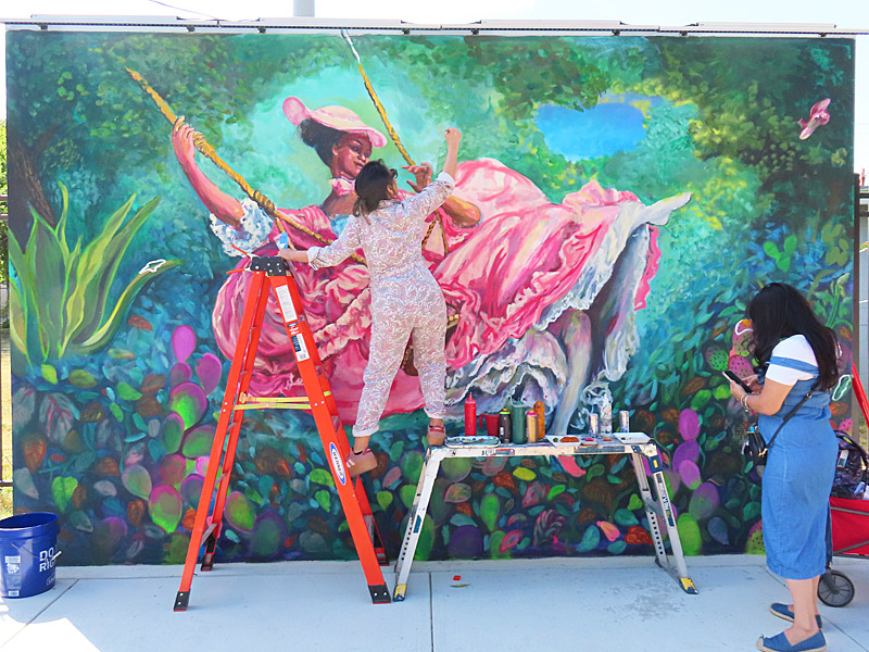 New mural at Healy-Murphy Park in San Antonio by Ana Hernandez Burwell.