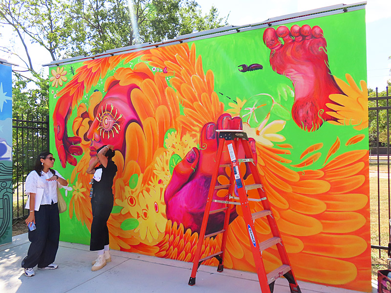 New mural at Healy-Murphy Park in San Antonio by Kat Cadena.