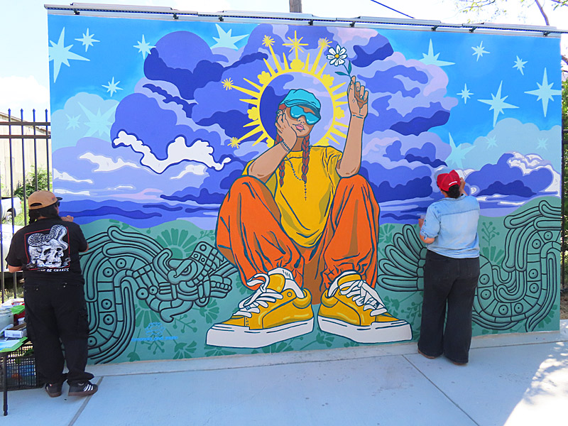 New mural at Healy-Murphy Park in San Antonio by Manola and Maria.