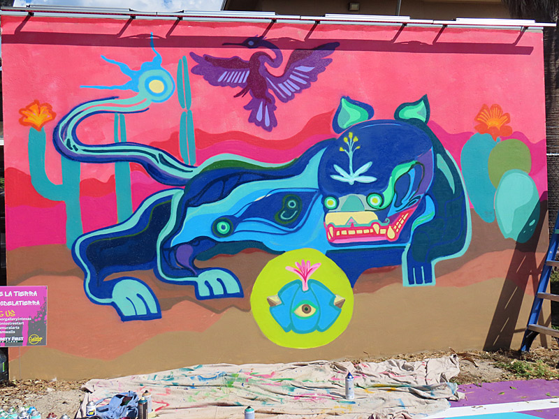 New mural at Healy-Murphy Park in San Antonio by Mauro De La Tierra.