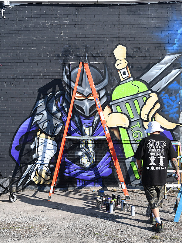 TGRI: A mural in progress by The Butchers Crew at Essex Modern City the weekend before Christmas, 2025.