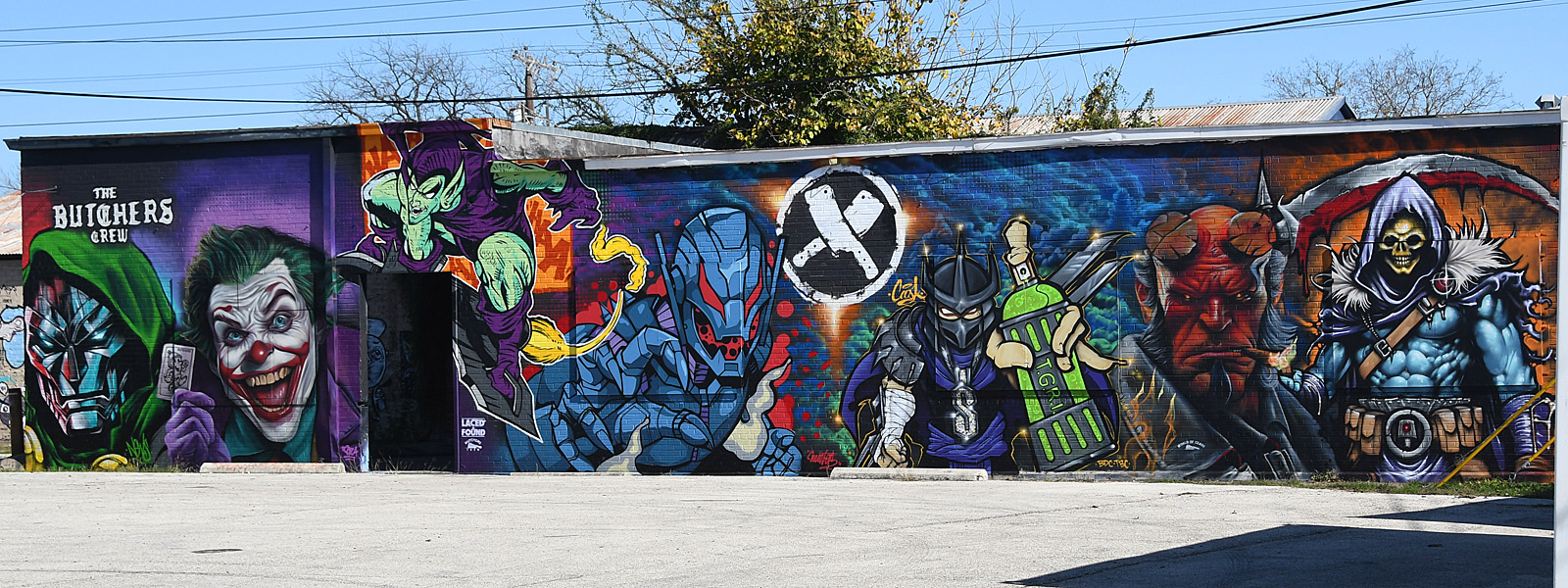 The finished murals by The Butchers Crew at Essex Modern City the weekend before Christmas, 2025.