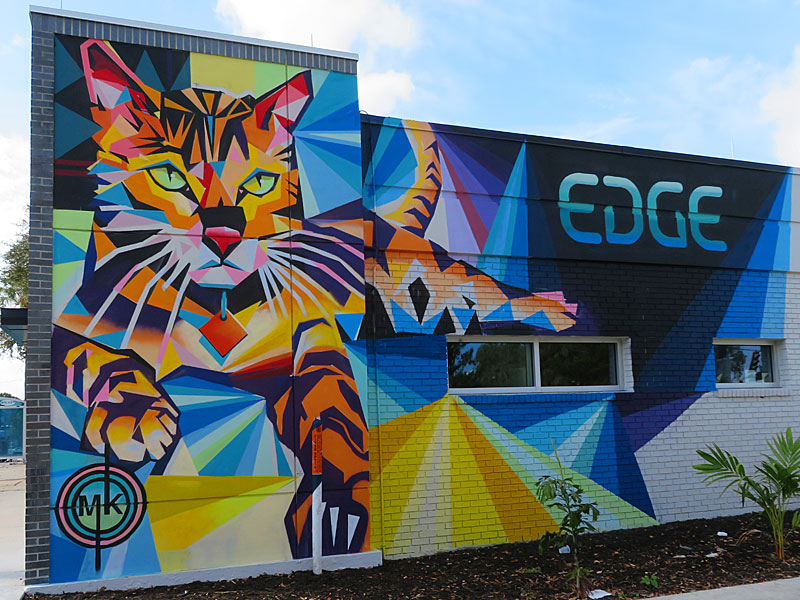 Iconic cat mural in The Edge District in downtown St. Petersburg, Florida. - photo by Joe Alexander